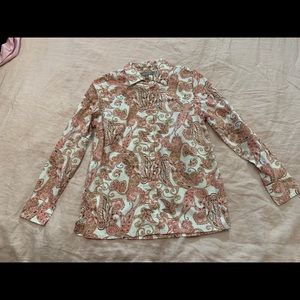 Croft & Barrow Paisley Button Down Blouse